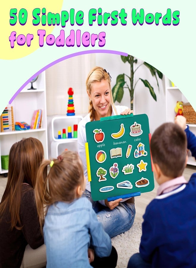 PraxiKidy 50 First Words Fridge Magnets for Toddlers,Refrigerator Magnets for Kids Baby Reading Speech Therapy Learn to Read Educational Learning Magnetic Toys for Whiteboard Preschool Homeschool - Image 3